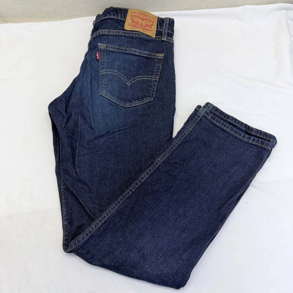 Levis 511 Slim Fit Jeans Mens 34x32 Dark Indigo Blue Denim 04511-4534